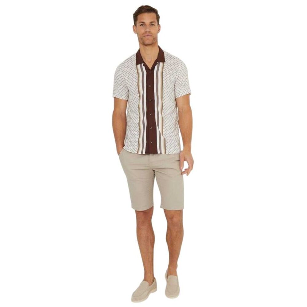 Threadbare Mens Patterned Shirt / Cream - Picture 4 of 4
